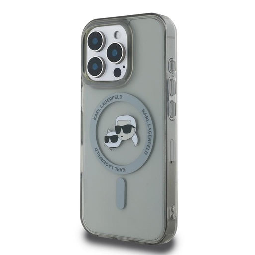 Apple iPhone 16 Pro Max Karl Lagerfeld IML K&CH Heads Metal Frame MagSafe etui (Czarny) - KLHMP16XHLSKCK