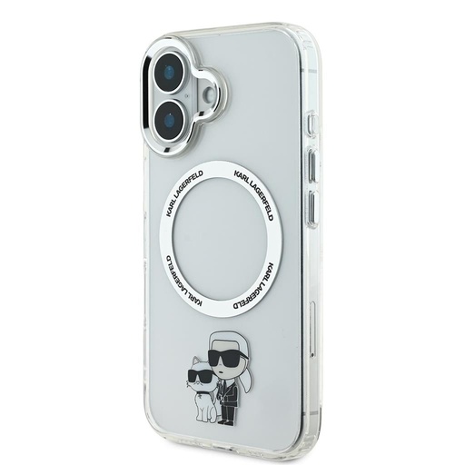 Apple iPhone 16 Karl Lagerfeld IML Karl and Choupette MagSafe etui (Przezroczysty) - KLHMP16SHNKCIT