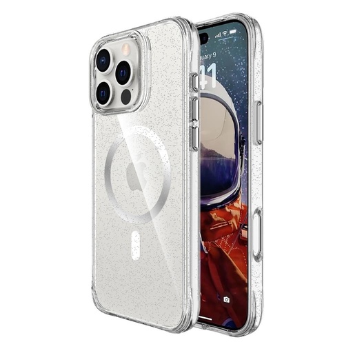 Apple iPhone 16 Pro TOKO Pure Glitter MagSafe etui na plecki (Srebrny)