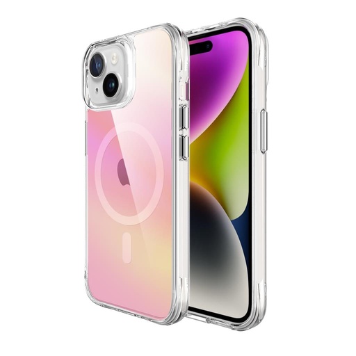 Apple iPhone 15 TOKO Pure rainbow magsafe etui na plecki (Różowy)