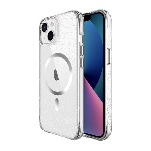 Apple iPhone 14 / iPhone 13 TOKO Pure Glitter MagSafe etui na plecki (Srebrny)