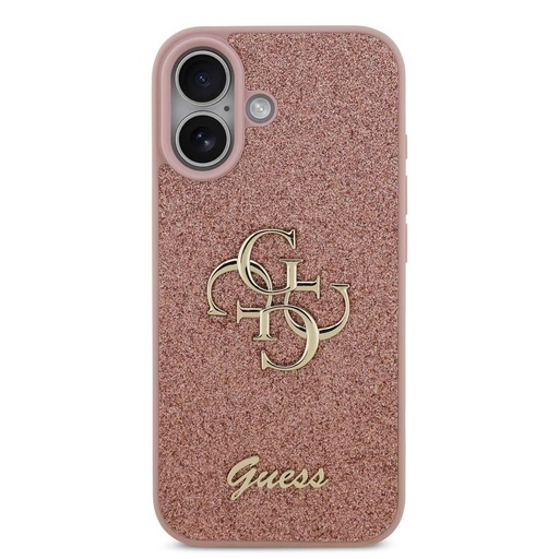 Guess PU Fixed Glitter 4G Metal Logo etui iPhone 17 (Różowy) - GUHCP17SHG4SGP