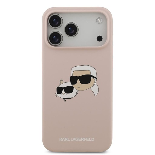 Karl Lagerfeld Liquid Silicone Double Heads MagSafe etui iPhone 17 Pro Max (Różowy) - KLHMP17XSKCHPPLP