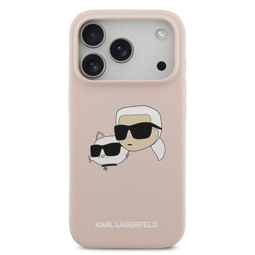 Karl Lagerfeld Liquid Silicone Double Heads MagSafe etui iPhone 17 Pro (Różowy) - KLHMP17LSKCHPPLP