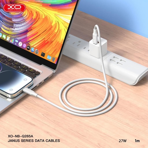 XO NB265 USB – USB-C kabel (Biały) - 1,0 m - 2.4A