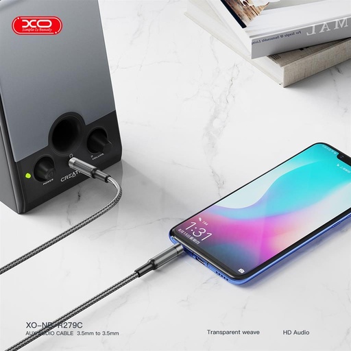 XO NB-R279C 3,5 mm – 3,5 mm audio kabel (Czarny) - 1,0 m