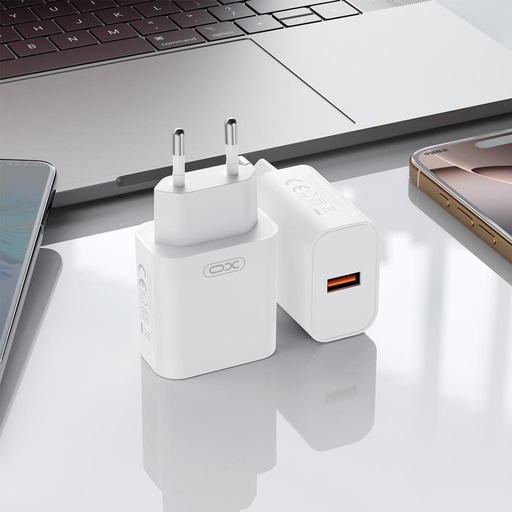 XO CE33 ścienny ładowarka 18W QC3.0 1x USB-A (Biały)