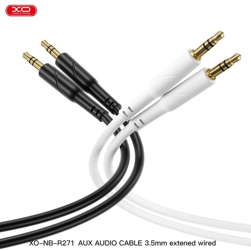 XO NB-R271 audio kabel 3,5 mm - 3,5 mm egyenes (Biały) - 1m