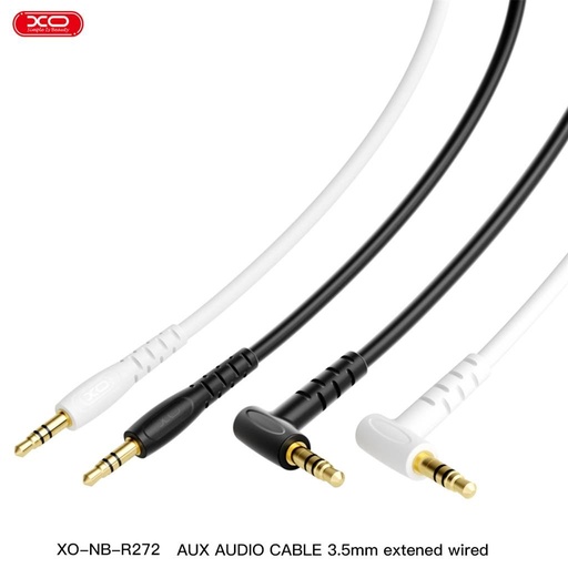 XO NB-R272 3,5 mm – 3,5 mm z kątowym złączem audio kabel (Czarny) - 1,0 m