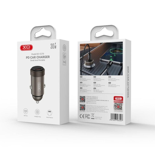 XO CC70 samochodowy ładowarka PD 30W 1×USB-C (Czarny)