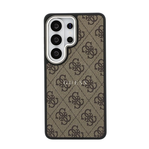 Guess PU Leather 4G Złoty Frame Magnetic Samsung Galaxy S26 Ultra (Brązowy)