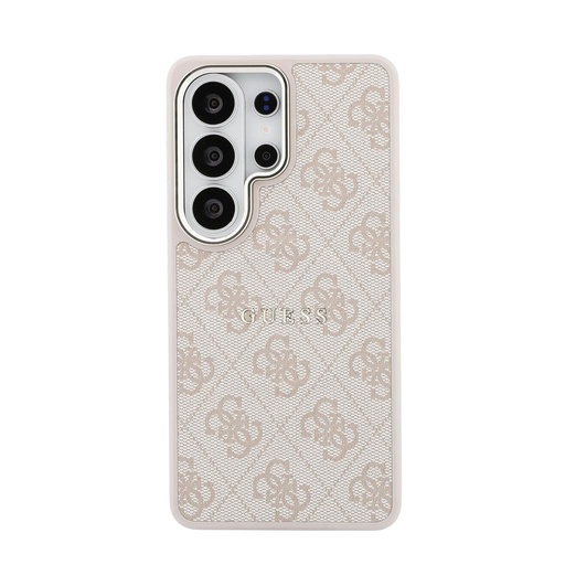Guess PU Leather 4G Złoty Frame Magnetic Samsung Galaxy S26 Ultra (Różowy)