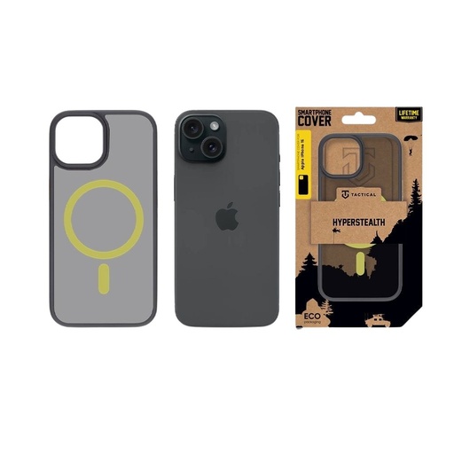 Apple iPhone 15 Tactical MagForce Hyperstealth 2.0 etui na plecki (Czarny - Żółty)