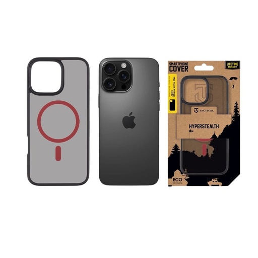 Apple iPhone 16 Pro Max Tactical MagForce Hyperstealth 2.0 etui na plecki (Czarny - Czerwony)