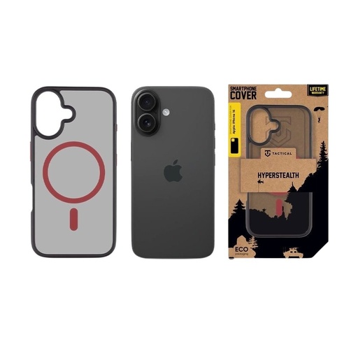 Apple iPhone 16 Tactical MagForce Hyperstealth 2.0 etui na plecki (Czarny - Czerwony)