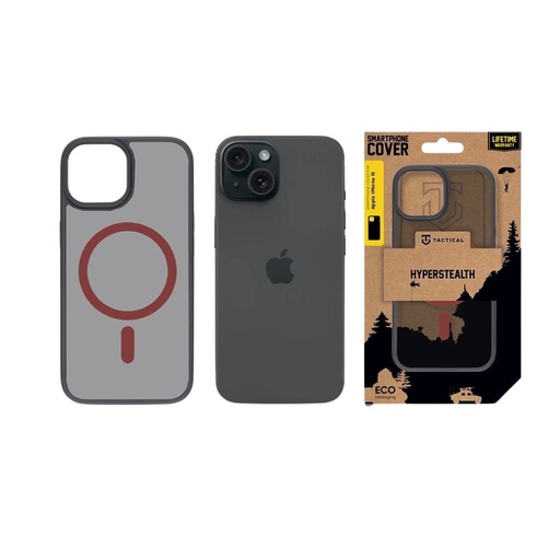 Apple iPhone 15 Tactical MagForce Hyperstealth 2.0 etui na plecki (Czarny - Czerwony)