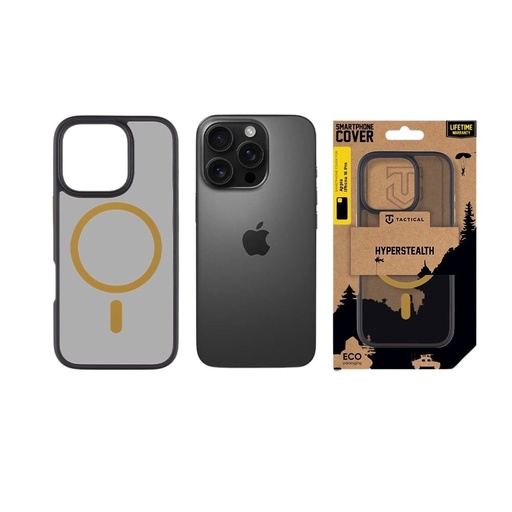 Apple iPhone 16 Pro Tactical MagForce Hyperstealth 2.0 etui na plecki (Czarny - Żółty)