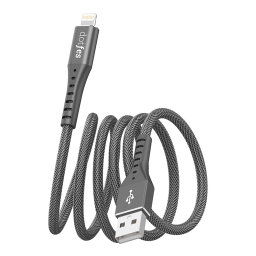 Dotfes A08 hartowany lightning kabel, czarny