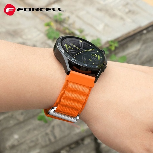 Forcell F-Design FS05 poliester włóknisty pasek Samsung Galaxy Watch 22 mm (Pomarańczowy)