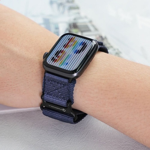 Forcell F-Design FA05 nylon na rzep pasek Apple Watch 38 / 40 / 41 mm (Niebieski)