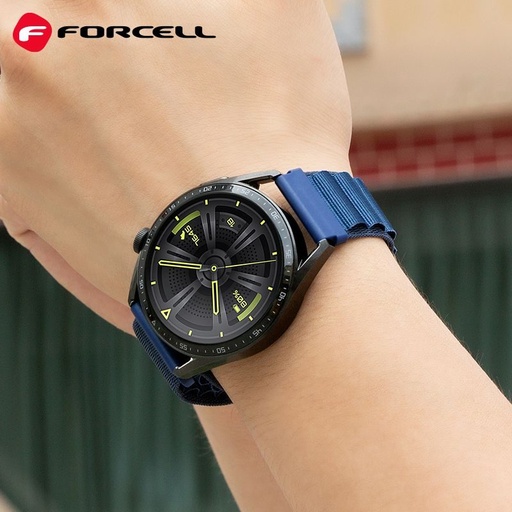 Forcell F-Design FS05 poliester włóknisty pasek Samsung Galaxy Watch 22 mm (Granatowy)