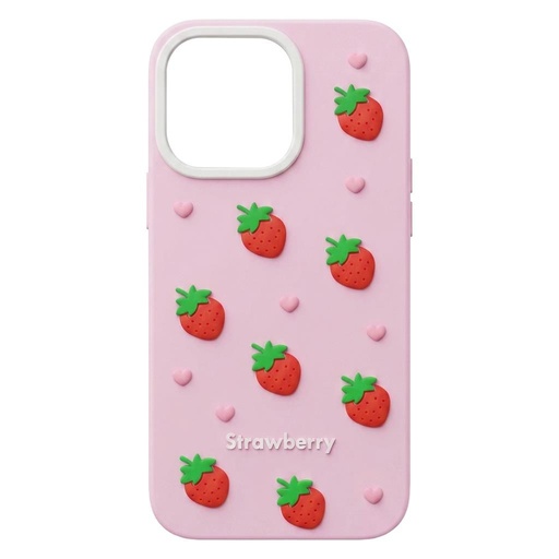 Apple iPhone 13 / iPhone 14 / iPhone 15 Strawberry etui na plecki (Różowy)