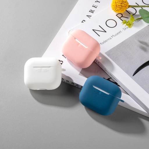 XO K16 silikonowy etui ochronne z haczykiem AirPods 4-hez (Biały)
