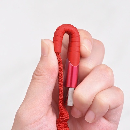 Hoco U78 lightning kabel, 0.8-1.2M, 2.4A, tkanina, czerwony