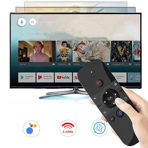 W1 QWERTY pilot SMART TV-hez, bezprzewodowy klawiatura do smart TV 3in1, czarny