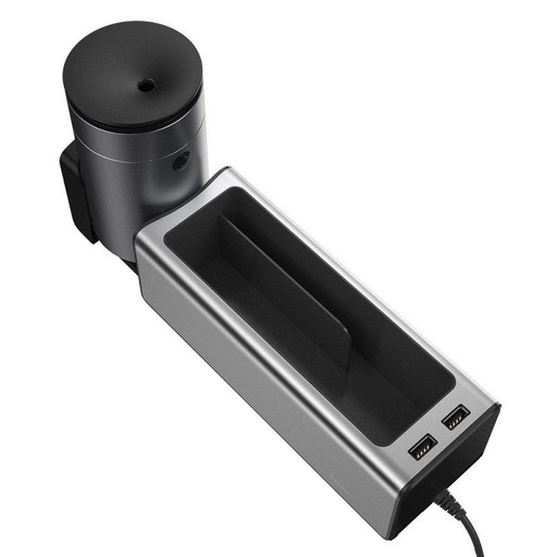 Baseus CRCWH-A0S , samochodowy podłokietnik schowek z uchwytem na kubek 2xUSB ze złączem srebrny, 2A, srebrny