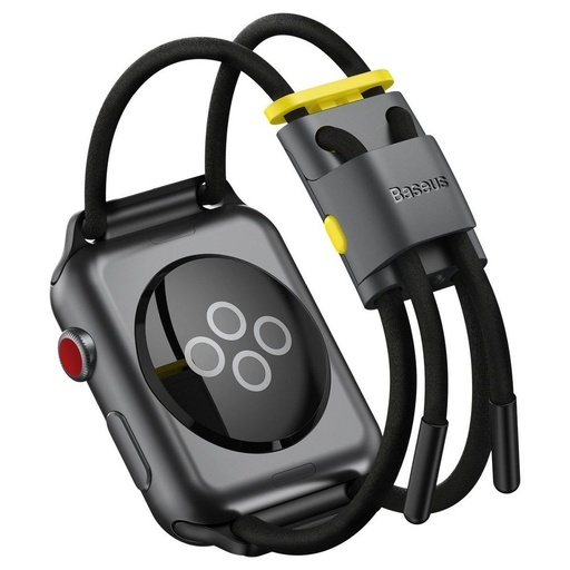 Apple Watch 6 44mm Baseus pasek sportowy, szary - żółty - LBAPWA4-BGY