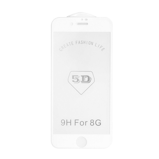 Apple iPhone 6/7/8 wygięty szkło hartowane, przezroczysty (biały ramka)