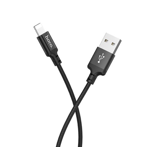 Hoco X14 lightning kabel, tkanina, 2.4A, czarny