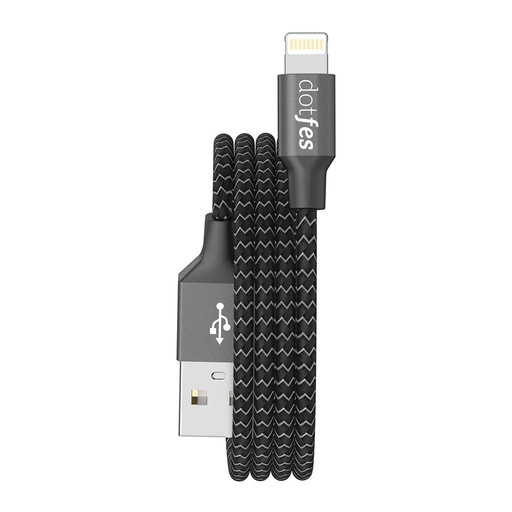 Dotfes A06 tkanina lightning kabel, czarny