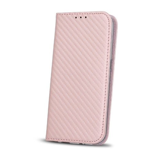 Huawei P10 Lite smart carbon magnetyczny etui z klapką, różowe złoto