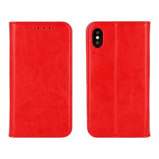 Huawei P30 oryginalny skóra etui z klapką (Czerwony)