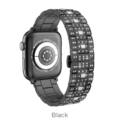 Hoco Apple Watch Series1/2/3/4/5(42/44mm) WB13 Stralight stal pasek, Czarny