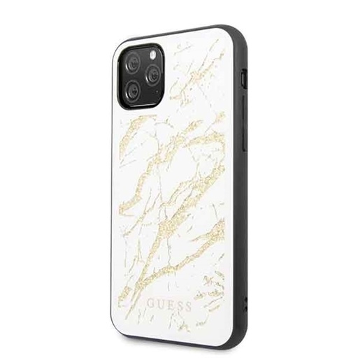 Apple iPhone 11 Pro Guess Złoty Glitter Marble etui (Biały) - GUHCN58MGGWH