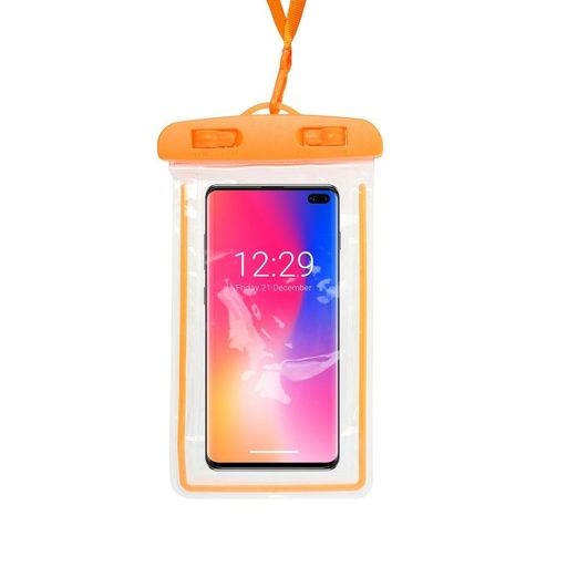 Uniwersalny rozmiar 70x160mm FLUO plastik z zamkiem wodoodporny etui (Pomarańczowy)