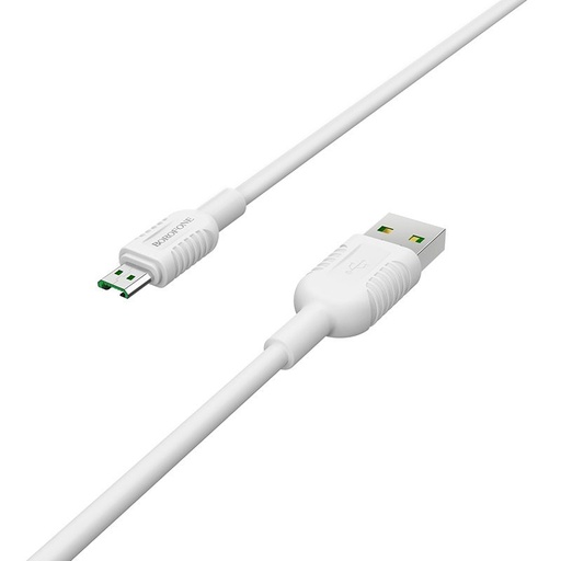 Borofone BX33 microUSB kabel (szybka ładowarka), 4A, 1,2m, biały