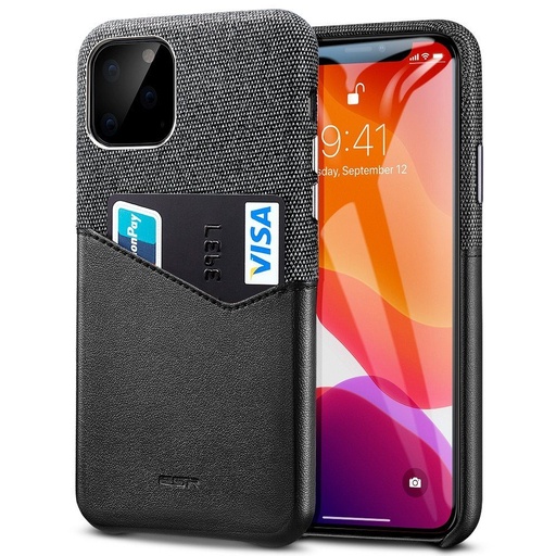 Apple iPhone 11 ESR metro wallet etui na plecki (Czarny)
