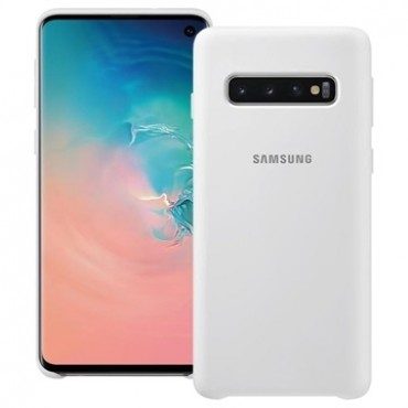 Samsung Galaxy S10 silicone cover fabryczny etui na plecki, biały