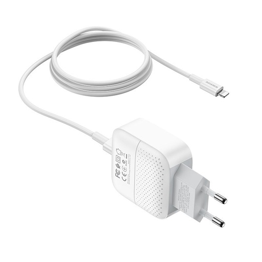 Borofone BA46A sieciowy szybka ładowarka (QC + PD złącze), PD lightning kabel, QC 3.0 max 18W, biały