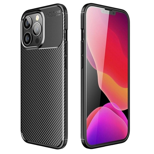 Apple iPhone 13 Pro carbon fiber silikonowy etui na plecki (Czarny)