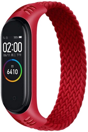 Xiaomi Mi Band 3/4/5/6 nylon pasek, czerwony