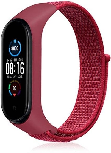 Xiaomi Mi Band 3/4/5/6 nylon pasek, bordowy