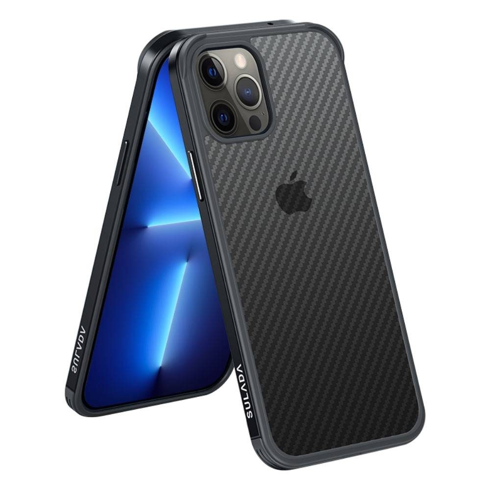 Apple iPhone 13 Pro Sulada carbon fiber hátlap tok (Fekete)