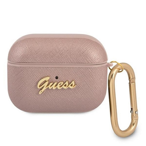 Guess AirPods Pro etui Saffiano PC/PU Metal Logo (Różowy) - GUAPSASMP
