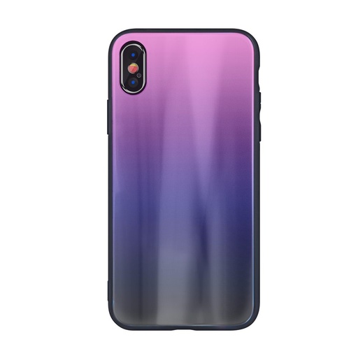 Apple iPhone 11 aurora glass etui na plecki (Różowo-czarny)