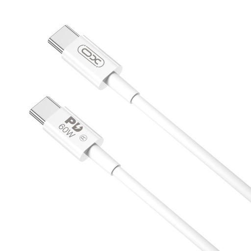 XO NB-Q190A USB-C–USB-C kabel do transmisji danych (Biały) – 1 m, PD 60W